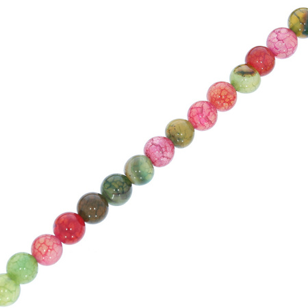 Agat Smoczy Colorful Kamień Jubilerski gładki kula 6mm 