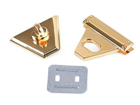 Zapięcie do Torebki klasyczne obrotowe złote 47x50mm