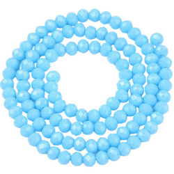 Koraliki Fasetowane Kryształki Szklane Rondelle Lazurowy 3.8x3mm