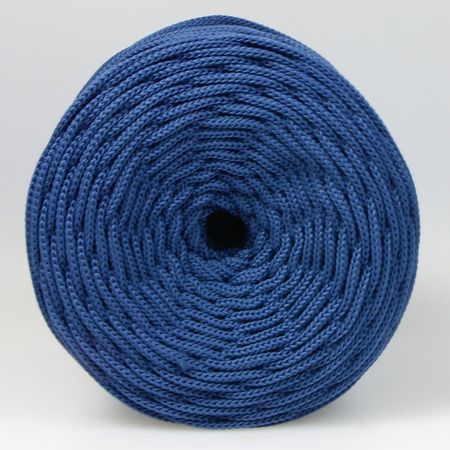 Sznurek poliestrowy płaski 5 mm bez rdzenia – do torebek i makramy, Niebieski Jeans | Lapis Lazuli | Mia Mote™ ByBag