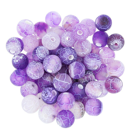 Agat Ognisty Frosted Orchid Kamień Jubilerski gładki kula 6mm