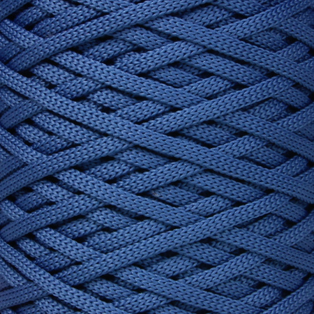 Sznurek poliestrowy płaski 5 mm bez rdzenia – do torebek i makramy, Niebieski Jeans | Lapis Lazuli | Mia Mote™ ByBag
