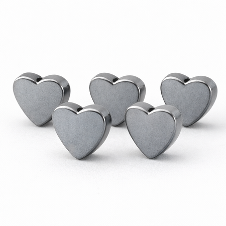 Kamień Jubilerski Hematyt Non-Magnetic Grafitowy Serce 6mm