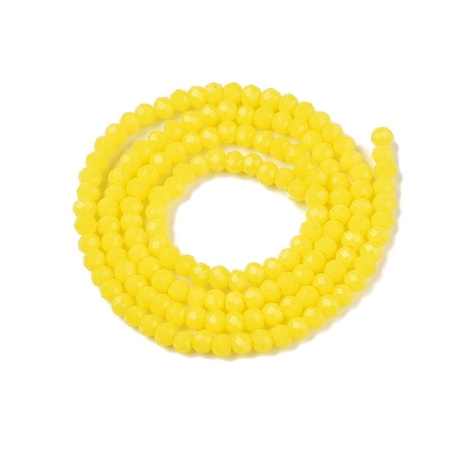 Koraliki Fasetowane Kryształki Szklane Rondelle Żółty 2.7x1.5mm