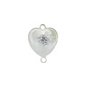  Łącznik przekładka do bransoletek z cyrkoniami serce srebrny 26x12mm
