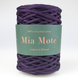 Sznurek poliestrowy płaski 5 mm bez rdzenia – do torebek i makramy, Ametystowy | Amethyst | Mia Mote™ ByBag