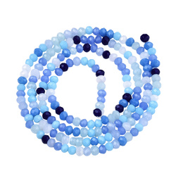 Koraliki Fasetowane Kryształki Szklane Rondelle Niebieska Aurora 3x2mm