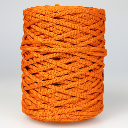Sznurek poliestrowy płaski 5 mm bez rdzenia – do torebek i makramy, Pomarańczowy Dyniowy | Copper | Mia Mote™ ByBag
