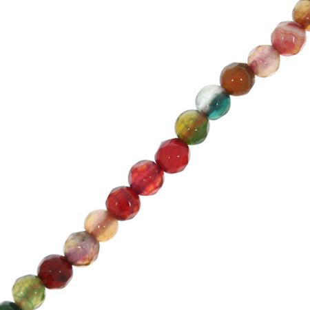 Agat Smoczy Ruby Kamień Jubilerski Fasetowany kula 4mm 