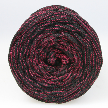 Mia Mote™ ByBag Line Sznurek Poliestrowy płaski bez rdzenia czarny z różaną nitką 5mm