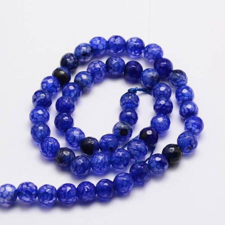 Agat Smoczy Blue Kamień Jubilerski Fasetowany kula 6mm