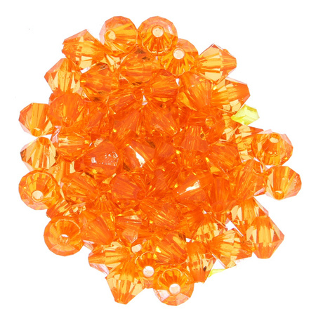 Koraliki Akrylowe Diamentowane Bicone pomarańczowy 8mm 