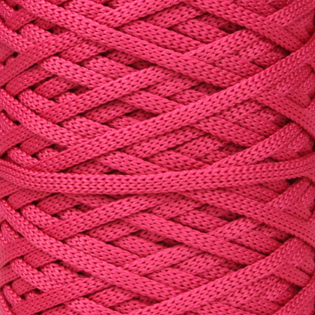 Sznurek poliestrowy płaski 5 mm bez rdzenia – do torebek i makramy, Malinowy | Raspberry Ruby | Mia Mote™ ByBag