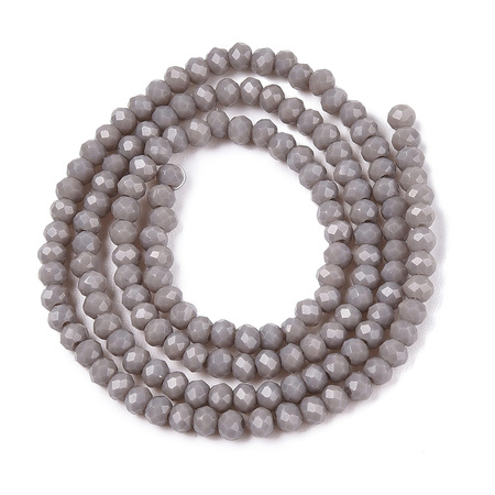 Koraliki Fasetowane Kryształki Szklane Rondelle Szary 2.7x1.5mm