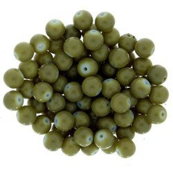 Koraliki Szklane Powlekane Smooth oliwka 8mm