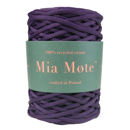 Sznurek poliestrowy płaski 5 mm bez rdzenia – do torebek i makramy, Ametystowy | Amethyst | Mia Mote™ ByBag