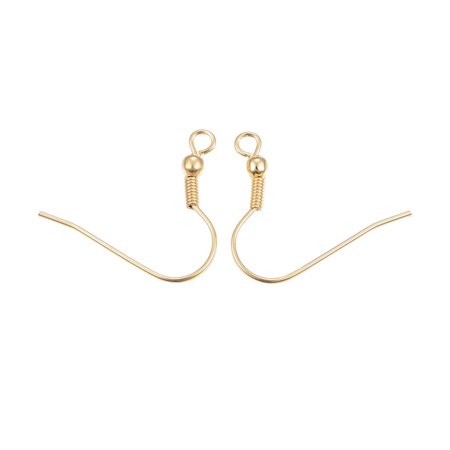 Bigle otwarte z kulką Stal Chirurgiczna 304 kolor złoty 18K 20mm