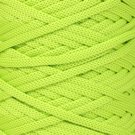 Sznurek poliestrowy płaski 5 mm bez rdzenia – do torebek i makramy, Limonka | Lime Quartz | Mia Mote™ ByBag