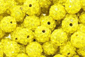 Koraliki Disco Ball do Shamballa z Kryształkami medium yellow 10mm