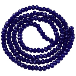 Koraliki Fasetowane Kryształki Szklane Rondelle Kobaltowy 2.7x1.5mm
