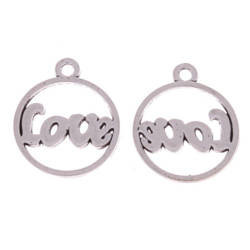 Zawieszka charms wisior love 19.5x16mm