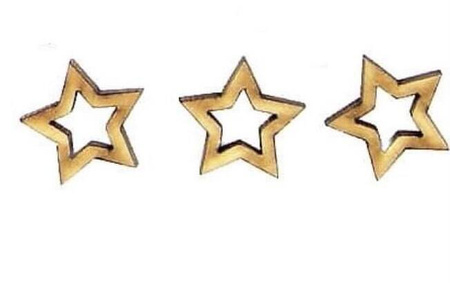 Drewniane scrapki gwiazdki gwiazdy ażurowe do dekoracji 20mm