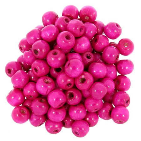 Koraliki Drewniane Naturalne Malowane Kula 10mm