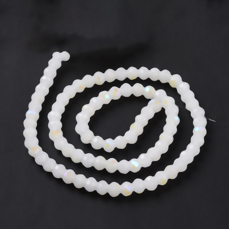Koraliki Fasetowane Kryształki Szklane Rondelle Biały AB  2.7x1.5mm