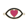 Łącznik przekładka do bransoletek naszyjnika oko z sercem różowy złoty 41x21mm