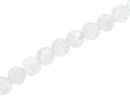 Koraliki szklane spękane mrożone crackle kula 8mm