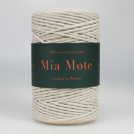 Mia Mote™ Classic Line Sznurek bawełniany skręcany do makramy 3mm light moonstone
