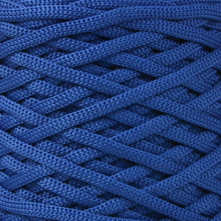 Sznurek poliestrowy płaski 5 mm bez rdzenia – do torebek i makramy, Szafirowy | Chalkantyt | Mia Mote™ ByBag