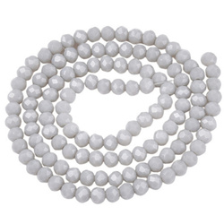 Koraliki Fasetowane Kryształki Szklane Rondelle Szary 3.8x3mm