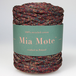 Mia Mote™ ByBag Line Sznurek Poliestrowy płaski bez rdzenia Świąteczny ze złotą nitką 5mm