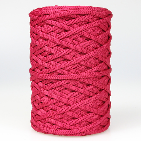 Sznurek poliestrowy płaski 5 mm bez rdzenia – do torebek i makramy, Malinowy | Raspberry Ruby | Mia Mote™ ByBag