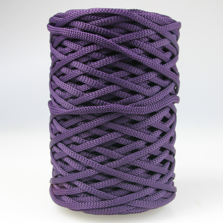 Sznurek poliestrowy płaski 5 mm bez rdzenia – do torebek i makramy, Ametystowy | Amethyst | Mia Mote™ ByBag