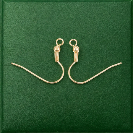 Bigle otwarte z kulką Stal Chirurgiczna kolor złoty 18K 20mm