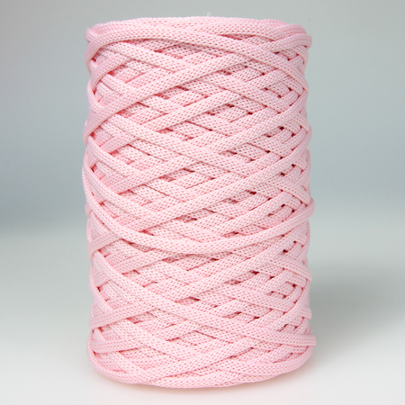 Sznurek poliestrowy płaski 5 mm bez rdzenia – do torebek i makramy, Różowy Pastelowy | Light Morganite | Mia Mote™ ByBag