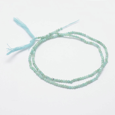 Amazonit Naturalny - kamień harmonii i spokoju - Kula Fasetowany Koraliki 2mm