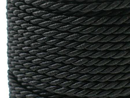 Sznurek sznur ozdobny skręcany wiskozowy czarny 3.2mm