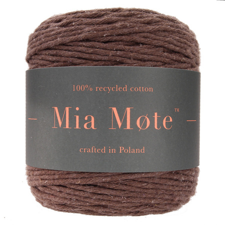 Sznurek bawełniany skręcany do makramy eco brązowy 3mm