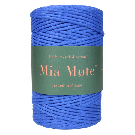 Sznurek bawełniany skręcany do makramy niebieski Chalkantyt 2mm