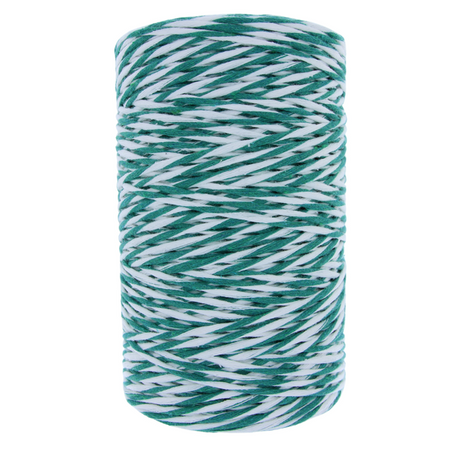 Mia Mote™ Classic Line Sznurek bawełniany skręcany do makramy 2mm chalk + malachite green