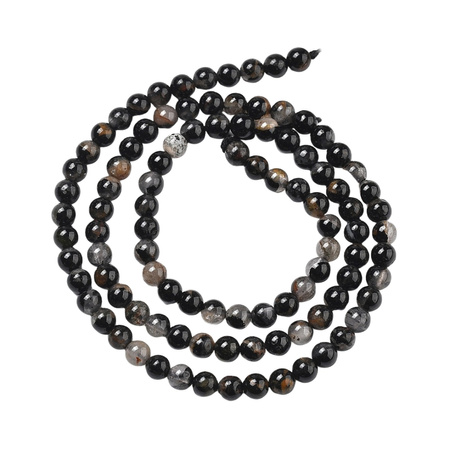 Turmalin Czarny - kamień ochrony i stabilizacji - Kula Gładka Koraliki 4mm