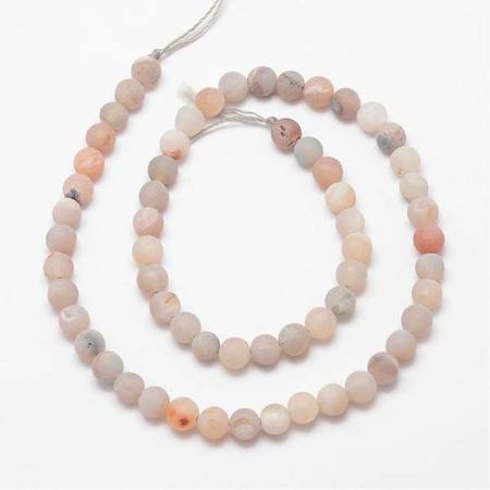 Agat Druzy Peachpuff Grade A Kamień Jubilerski kula 6mm 