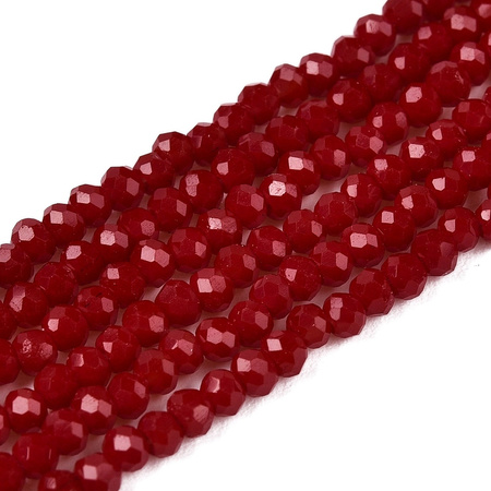 Koraliki Fasetowane Kryształki Szklane Rondelle Bordowy 2.7x1.5mm