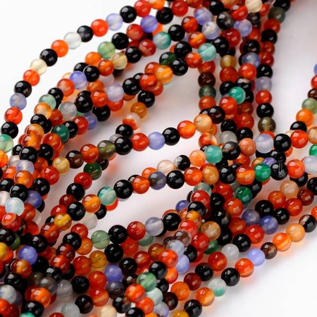 Agat Colorful Kamień Jubilerski gładki kula 4mm 