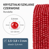 Koraliki Fasetowane Kryształki Szklane Rondelle Czerwony 3.8x3mm