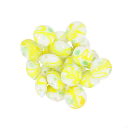 Koraliki Szkło Lampwork Moneta żółty 15mm