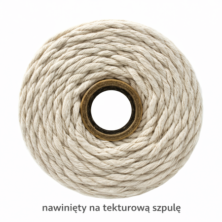 Mia Mote™ Classic Line Sznurek bawełniany skręcany do makramy 5mm limestone